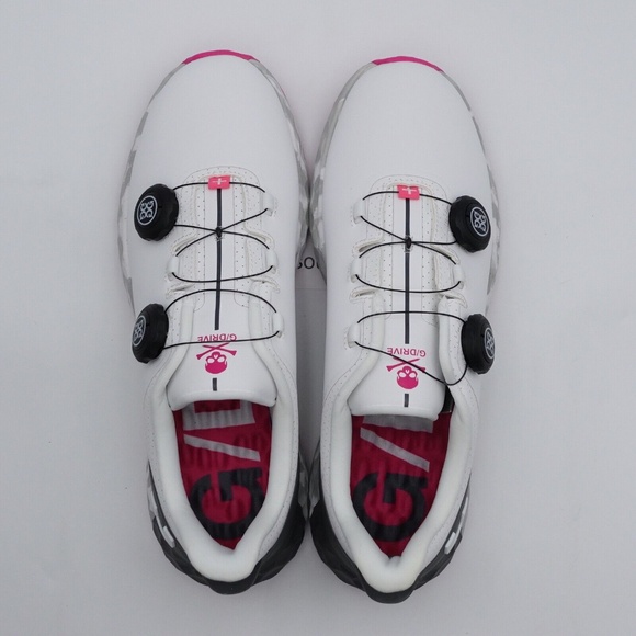 NEW Men\'s G/FORE G-Drive Golf Shoes G4MS22EF32-SNO Snow/Pink main image 8